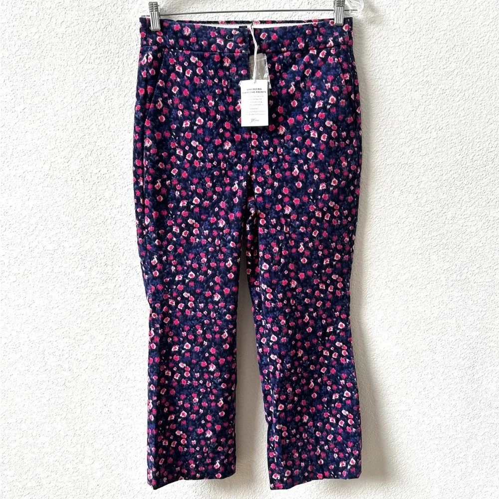 NEW J.Crew Kickout Floral Stretch Corduroy Pants Size 8 - Picture 2 of 8
